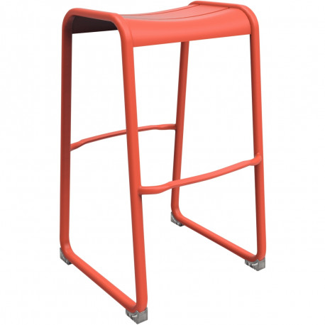 TABOURET HAUT VERANO PAPRIKA ALU 100% RECYCL. ASSISE 95KG GAR 3 ANS