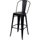 TABOURETS URBAN NOIR LOT 2 INTERIEUR/EXTERIEUR ACIER GALVANISE EMPLILABLE TRAITE UV ASS.PERF.DRAINAGE EAU 100% RECYCL