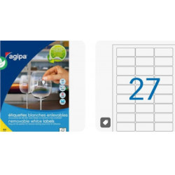 ÉTIQUETTES  MULTI-USAGES ENLEVABLES BLANCHES BTEX675 63.5X29.6