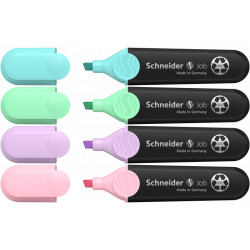 SURLIGNEURS JOB SCHNIDER POCHETTE DE 4 PASTEL ASSORTIS