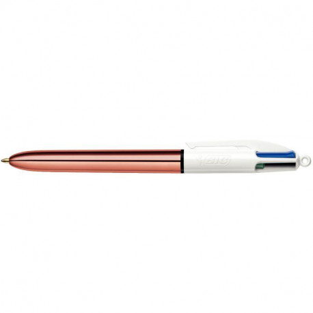 STYLO BILLE BIC 4 COULEURS SHINE ROSE DORÉ