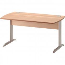 BUREAU JAZZ+FAB FR L60CM DECOR HETRE piét. métal en L GRIS  VDF inclus 2 passe-cables inclus GAR, 3 ANS
