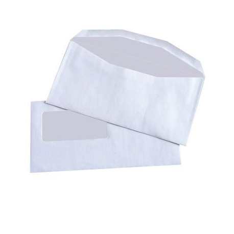 ENVELOPPE MISE SOUS PLI 80G FT 114X229 FENETRE 45X100 A PATE INVERSEE BTE 1000 COURONN