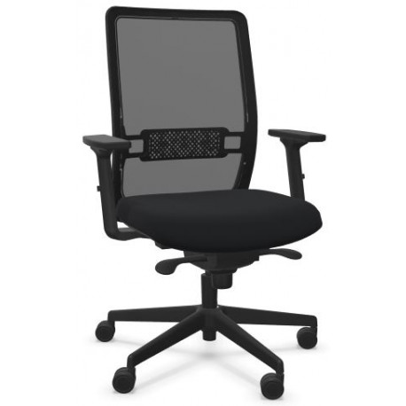 FAUTEUIL VOLT SYNCHRONE RÉSILLE NOIRE-ASSISE TISSU NOIR/STRUCTURE NOIRE FAB FR -ACC 3D INCLUS- GAR 5 ANS