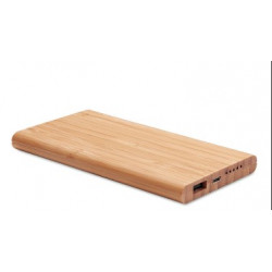 POWERBANK BAMBOU 6000mAH 14.5X7.5X1.6CM PERSONNALISE MARQUAGE GRAVURE SUR 1 FACE COMPRIS