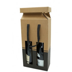 LOT X10 SAC POP-UP BRUN/NOIR 2 BOUTEILLES L19 x P9,5 x H38,5 cm