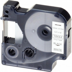 RUBAN ÉTIQUETTES RHINO VINYLE IND 19mmx5,5m BLANC/NOIR DYMO
