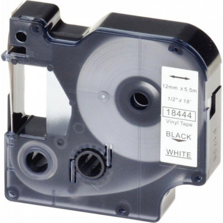 RUBAN ÉTIQUETTES RHINO VINYLE IND 19mmx5,5m BLANC/NOIR DYMO