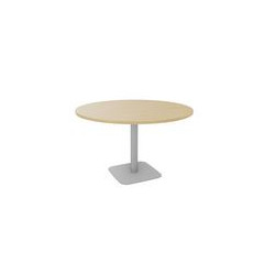 TABLE RONDE Ø120CM ÉPAISSEUR 25 PLATEAU CHÊNE CLAIR/PIÈTEMENT ALU