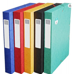 LOT X10 BOITE DE CLASSEMENT EXABOX DOS 40MM CARTE LUSTREE SCOTTEN A4 COUL ASSORTIES