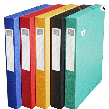 LOT X10 BOITE DE CLASSEMENT EXABOX DOS 40MM CARTE LUSTREE SCOTTEN A4 COUL ASSORTIES