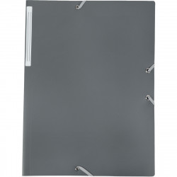 CHEMISE GRIS 3 RABATS ÉLASTIQUES POLYPROPYLÈNE OPAQUE 4/10ÈME FORMAT 24X32 CM