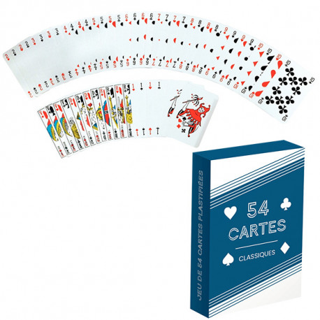 JEU DE 54 CARTES SOUS ÉTUI CARTON