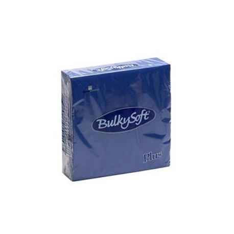 Serviettes ouate double point 40x40cm bleu - Carton de 1440
