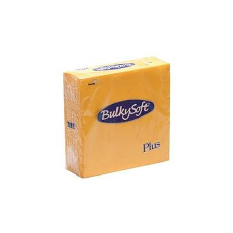 Serviettes ouate double point 40x40cm jaune - Carton de 1440