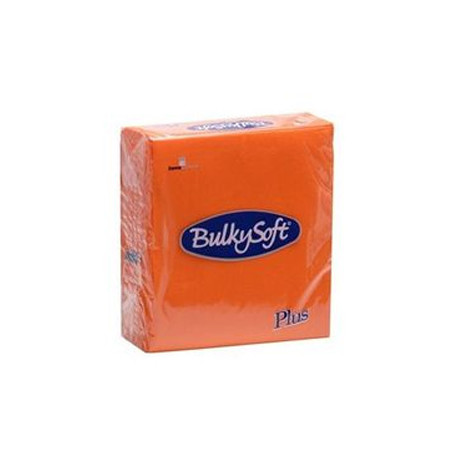 Serviettes ouate double point 40x40cm orange - Carton de 1440