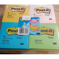 BLOC REPOSITIONNABLE 76X76 Cube Post-it® PQT3+ 1 offert
