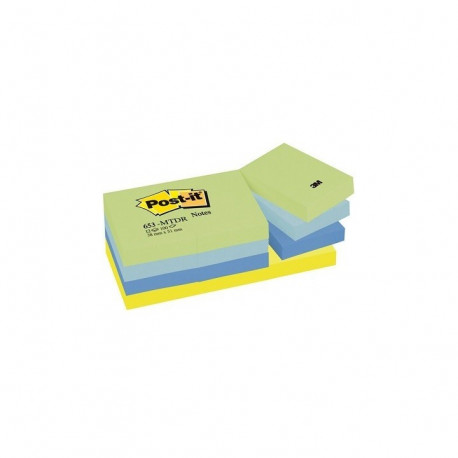 BLOC REPOSITIONNABLE  POST-IT REVE 38x51 PQT12 ASS POSTIT 50020