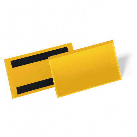  POCHETTES MAGNÉTIQUE - 150X67 JAUNE 2 BANDES MAGNETIQUE AU DOS  BTE50 