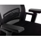 CHAISE DE DIRECTION BUREAU TISSU NOIR MAILLE BASE METAL AJUSTABLE