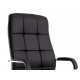 FAUTEUIL DE DIRECTION SIMILI CUIR NOIR BASE ACIER CHROME