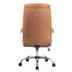FAUTEUIL DE DIRECTION SIMILI CUIR CREME BASE ACIER MAX