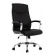 FAUTEUIL DE DIRECTION SIMILI CUIR NOIR BASE ACIER MAX