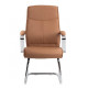 SIEGE VISITEUR FAUTEUIL SIMILI CUIR CREME PIEDS