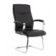 SIEGE VISITEUR FAUTEUIL SIMILI CUIR NOIR PIEDS