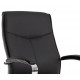 SIEGE VISITEUR FAUTEUIL SIMILI CUIR NOIR PIEDS