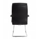 SIEGE VISITEUR FAUTEUIL SIMILI CUIR NOIR PIEDS