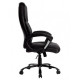 FAUTEUIL DE DIRECTION SIMILI CUIR NOIR BASE ACIER MAX