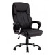FAUTEUIL DE DIRECTION SIMILI CUIR NOIR BASE ACIER MAX