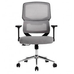 FAUTEUIL ERGONOMIQUE BICOLORE MAILLE BASE METAL CHROME