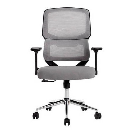 FAUTEUIL ERGONOMIQUE BICOLORE MAILLE BASE METAL CHROME