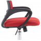 FAUTEUIL OPERATEUR NOIR/ROUGE MAILLE BASE METAL