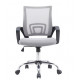 FAUTEUIL OPERATEUR BLANC/GRIS MAILLE BASE METAL