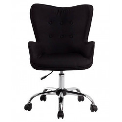 FAUTEUIL BUREAU TISSU NOIR RECOUVERT BASE METAL