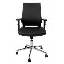 SIEGE ROTATIF FAUTEUIL SIMILI CUIR NOIR ASSISE AJUSTABLE