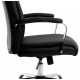 FAUTEUIL DE DIRECTION BUREAU TISSU NOIR DOSSIER REGLABLE +
