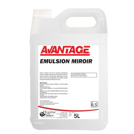 EMULSION AUTOLUSTRANTE MIROIR  BIDON 5L USAGE PROFESSIONNEL  HYGIENE ET NATURE