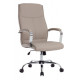 FAUTEUIL DE DIRECTION SIMILI CUIR GRIS BASE ACIER MAX