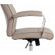 FAUTEUIL DE DIRECTION SIMILI CUIR GRIS BASE ACIER MAX