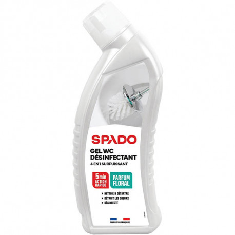 GEL WC FLACON 750ML  DÉSINFECTANT 4 EN 1 SURPUISSANT EN1276 FAB France EN1276