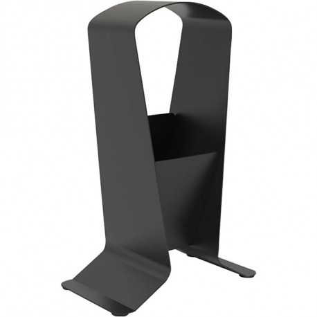 SUPPORT CASQUE + POT CRAY METAL NOIR RECYCLABLE ALBA L13,8 H22,5 P8 CM