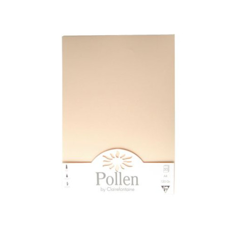 FEUILLES POLLEN CLAIREFONTAINE 210X297MM 120G. PAQUET DE 50 IVOIRE
