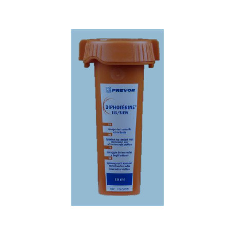 DIPHOTERINE FLACON POLYETHYLENE 50ML AVEC OEILLIERE ET ETUI CEINTURE LIS 1520 DI