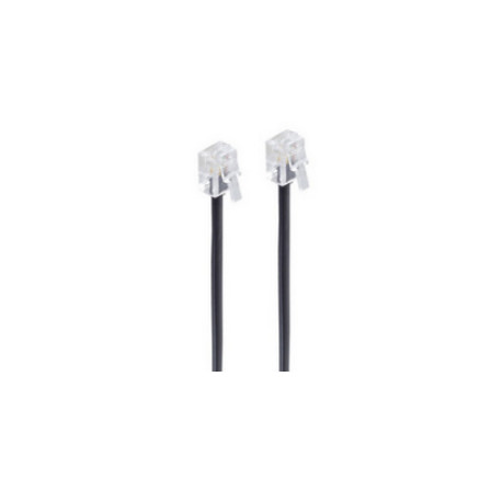 CABLE MODULAIRE RJ11-RJ11 MALE 10M NOIR BASIC-S