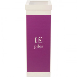 POUBELLE TRI SELECTIF  PILES BLANC  60L + COUVERCLE  L36,3 H76 P26,3 CM PAPERFLOW 