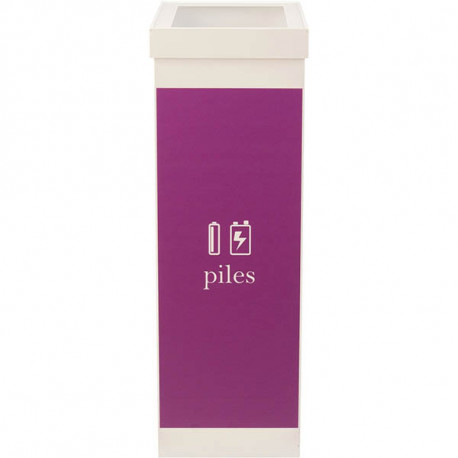 POUBELLE TRI SELECTIF  PILES BLANC  60L + COUVERCLE  L36,3 H76 P26,3 CM PAPERFLOW 